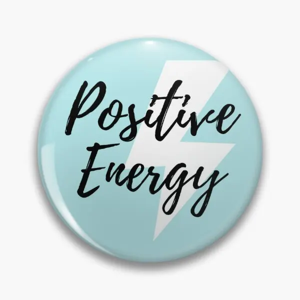 Positive Energy Thunder Blue Design  Soft Button Pin Jewelry Cartoon Cute Women Fashion Creative Lapel Pin Clothes Collar Funny