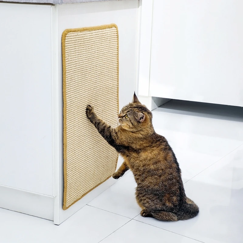 猫スクラッチャー サイザル麻マット 屋内猫用 猫床スクラッチパッド 水平猫スクラッチパッド 天然サイザル麻猫スクラッチマット 45BE
