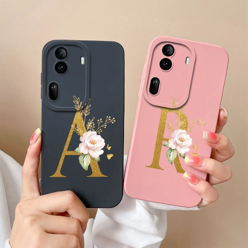 Case For Oppo Reno11 CPH2599 Luxury Cover Protective Flower Soft Liquid Silicone Screen Protector Bumper For Oppo Reno 11 Fundas