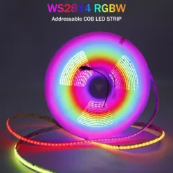 WS2814 FCOB SPI RGBW LED Strip Light Addressable IC 576LEDS Dream Color 10mm DC24V SK6812 High Flexible FOB COB Lights RA90