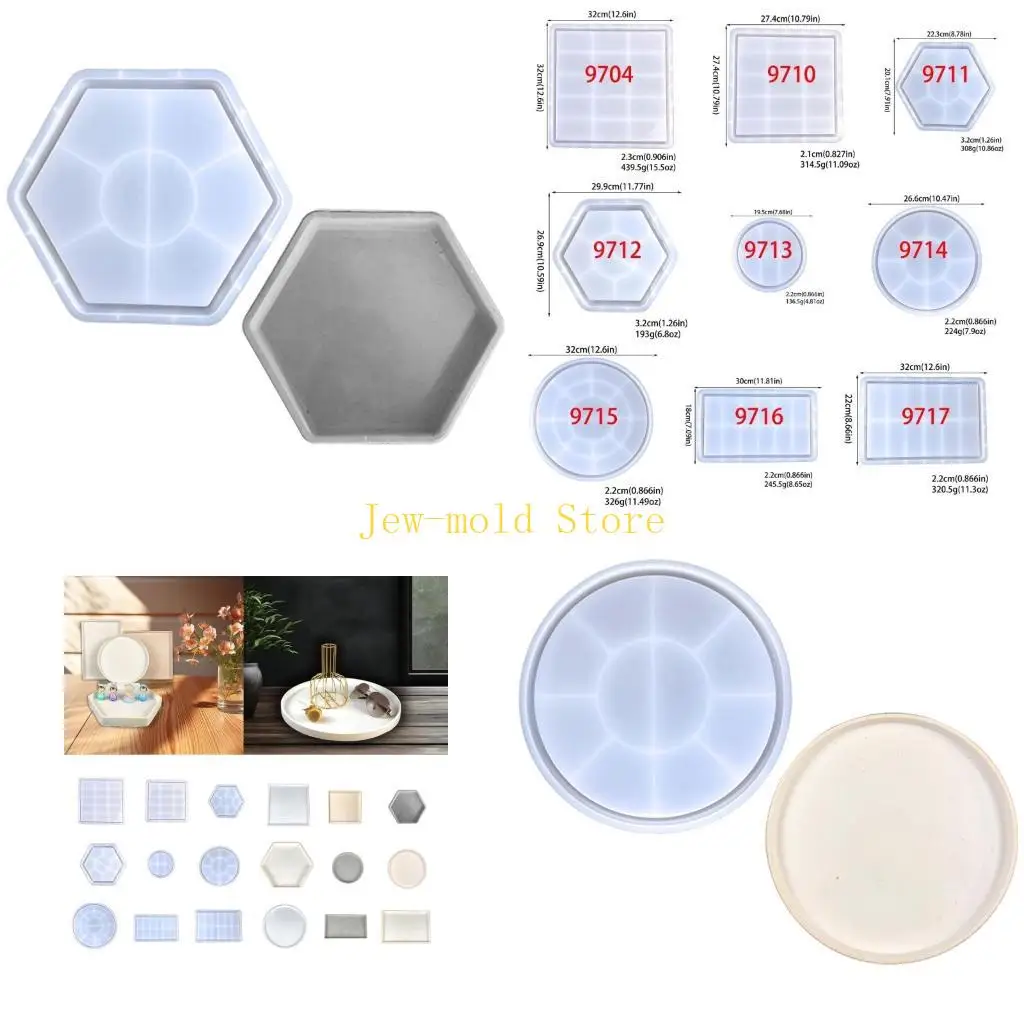 

C71B Eye Catching Saucer Mould Square Cups Tray Casting Mold for DIY Lovers