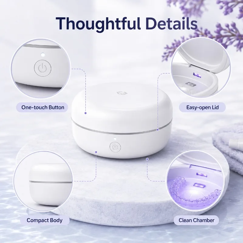 50KHZ USB Rechargeable Ultrasonic Braces Cleaning Machine Multi-Function for  Invisible Aligners and Jewelry Cleaning image 3