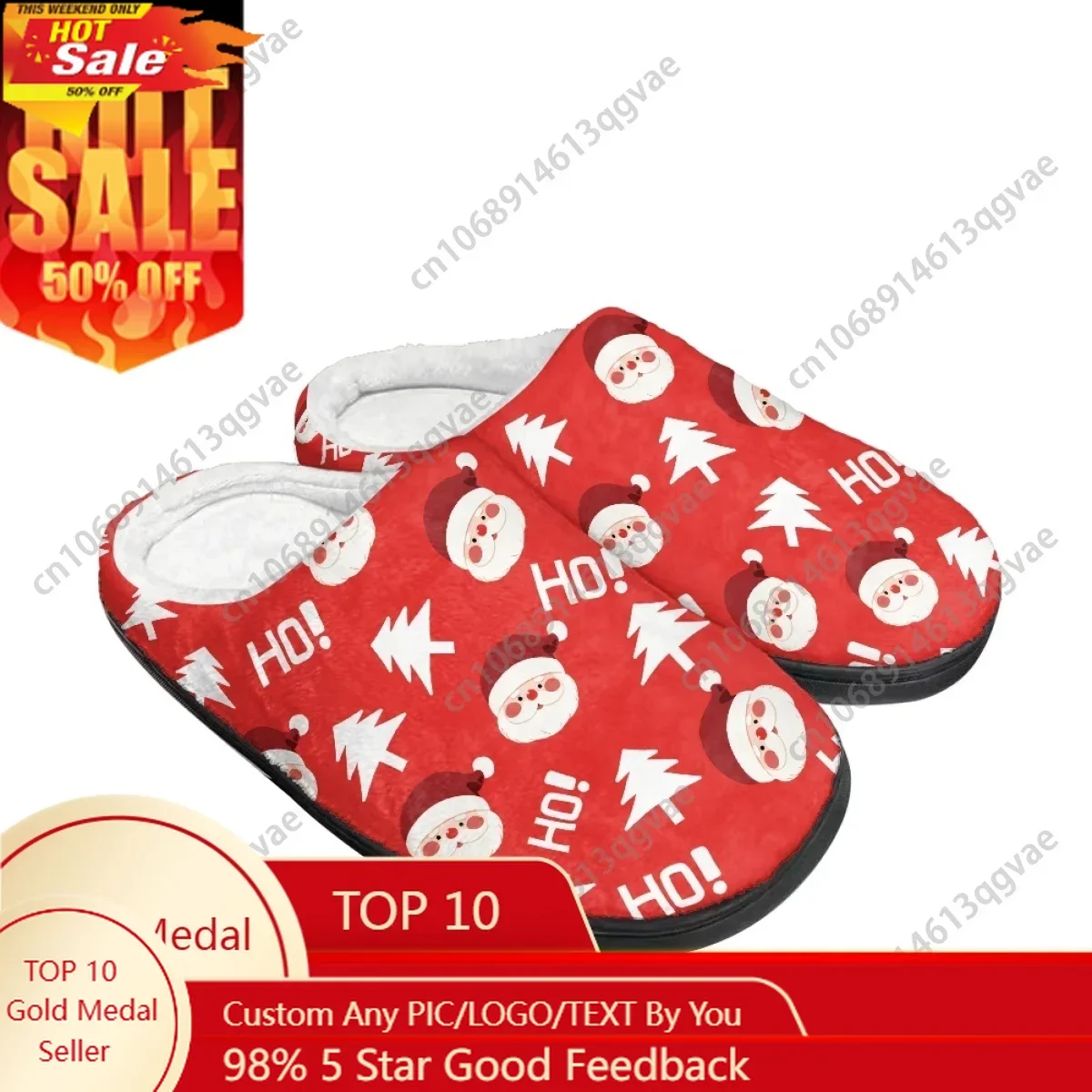 

Merry Christmas Gift Santa Claus Snowflake Gift Home Cotton Slippers Mens Womens Teenager Plush Bedroom Keep Warm Custom Slipper
