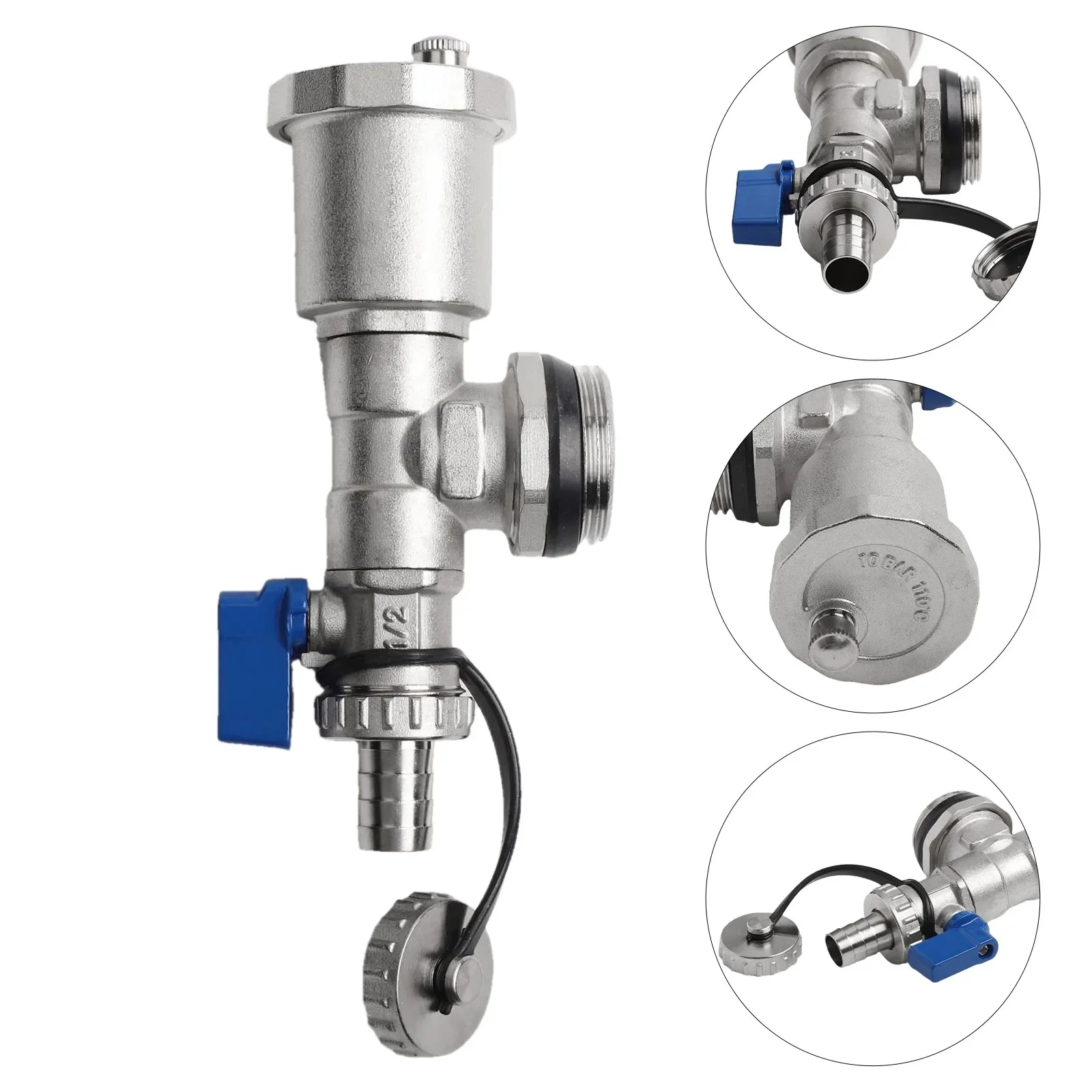 1/2pcs G1 DN25 Brass Heating Distributor Quick Automatic Bleeder Circuit Drain Taps Integrated Maintenance For Heating Systems