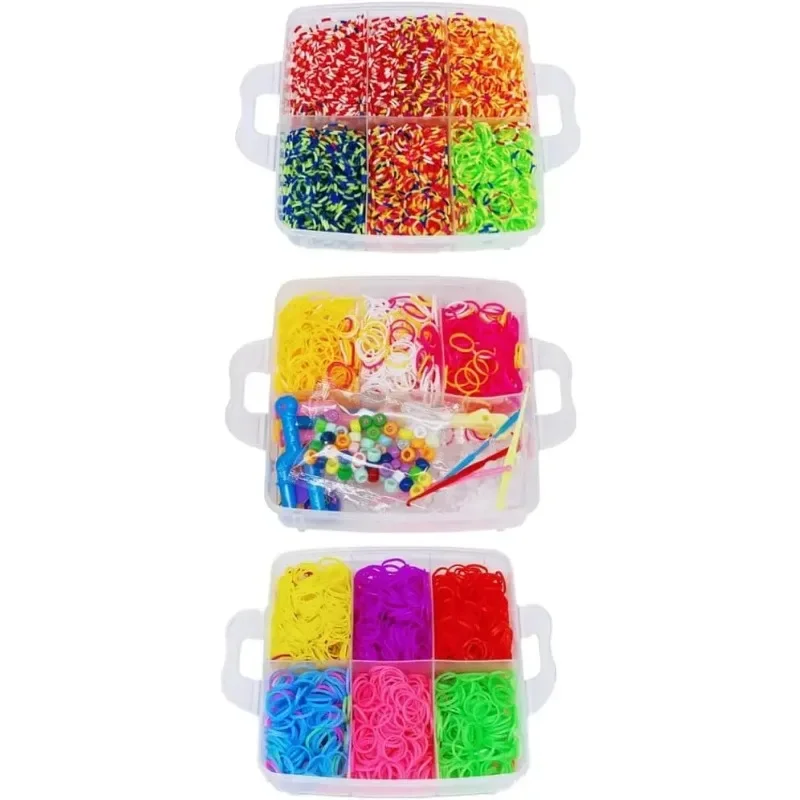 ชุดทำสร้อยข้อมือยาง DIY สำหรับเด็ก - ของเล่นตัวต่อสายยางยืดหลากสี อุปกรณ์ทำสร้อยข้อมือทำมือ เสริมสร้างสมาธิเด็ก