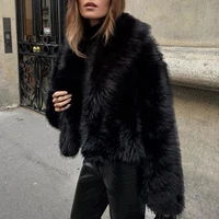 Neo Mint Street Fashion Shawl Collar Faux Fox Fur Coat Women 2024 Winter Cool Girls Black Short Fur Jacket Vintage Chic Overcoat 5