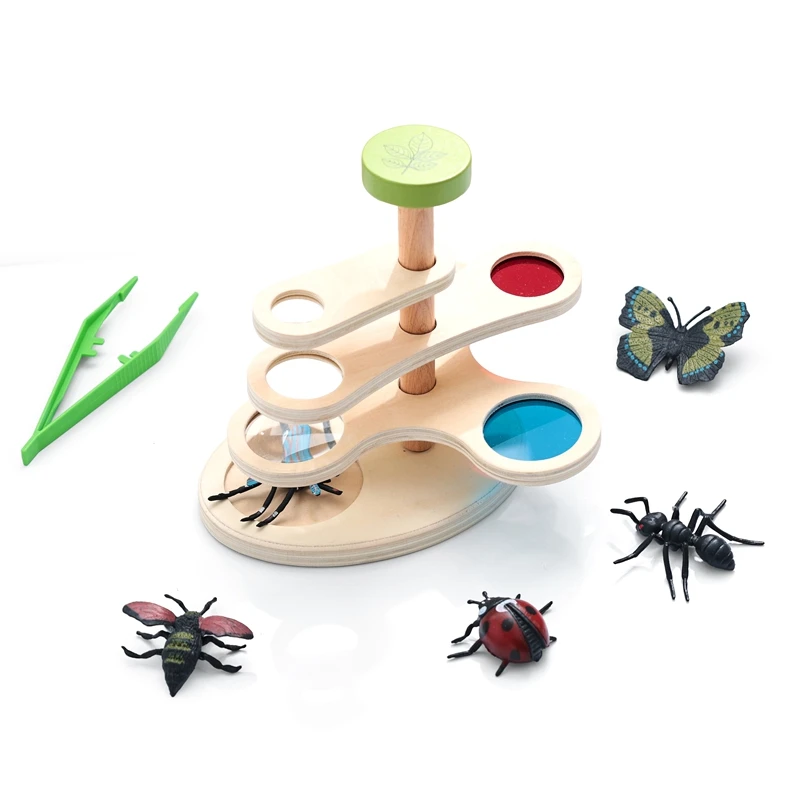

Wooden Adjustable Viewing Mirror Insect Nature Exploration Teaching Tool Develops Kids Logical Thinking Fine Motor Skills Gift