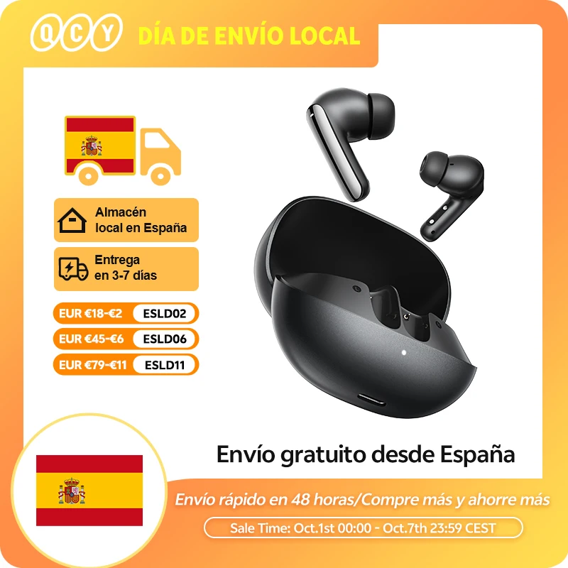auriculares inalambricos qcy bh25ht20a - audifonos con cancelacion de ruido adaptativa de -50db melobuds n20 bluetooth 60 llamadas hd auriculares con controladores de 13mm y 6 microfonos
