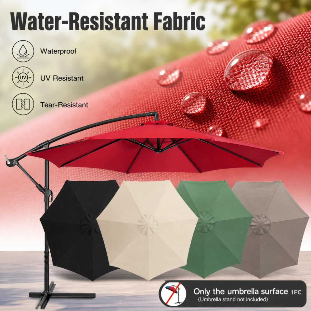 6/8 Rib Polyester Sunshade Cloth Outdoor Patio Umbrella Surface Replacement Cloth Rainproof Sunshade Cloth