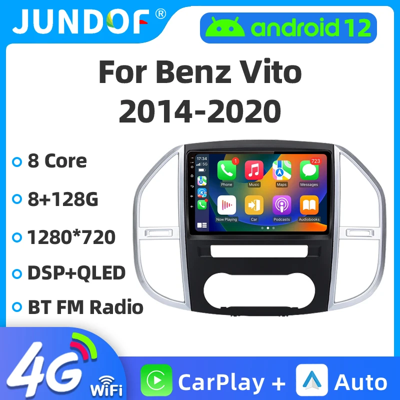 

Jundof AI Voice Wireless CarPlay Android Auto Radio for Mercedes Benz Vito 3 2014 - 2020 4G Car Multimedia GPS 2din autoradio