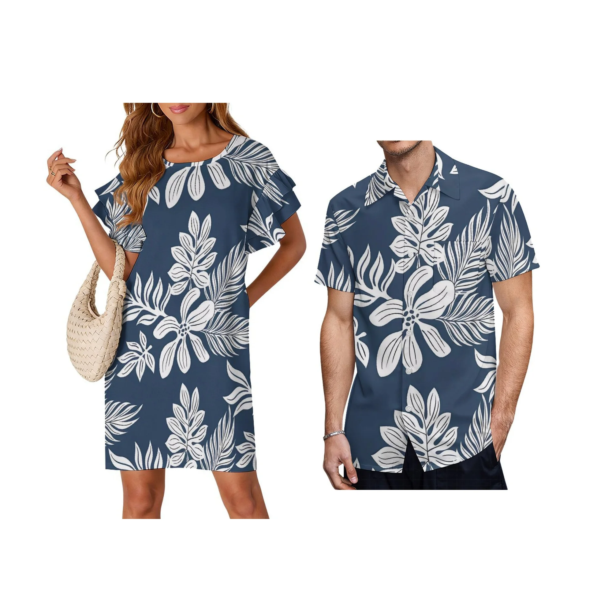 

Высококачественное дизайнерское мини-платье больших размеров для женщин, в полинезийском племенном стиле, с двойными оборками, коротким рукавом, повседневное, в стиле Самоа