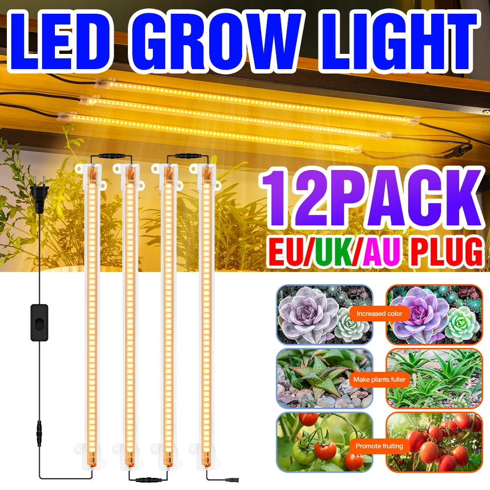 220V Led Plant Grow Light Full Spectrum Dimmable For Seedlings Flowers Plant Seed Grow Light Hydroponic Lamp GreenHouse Lighting