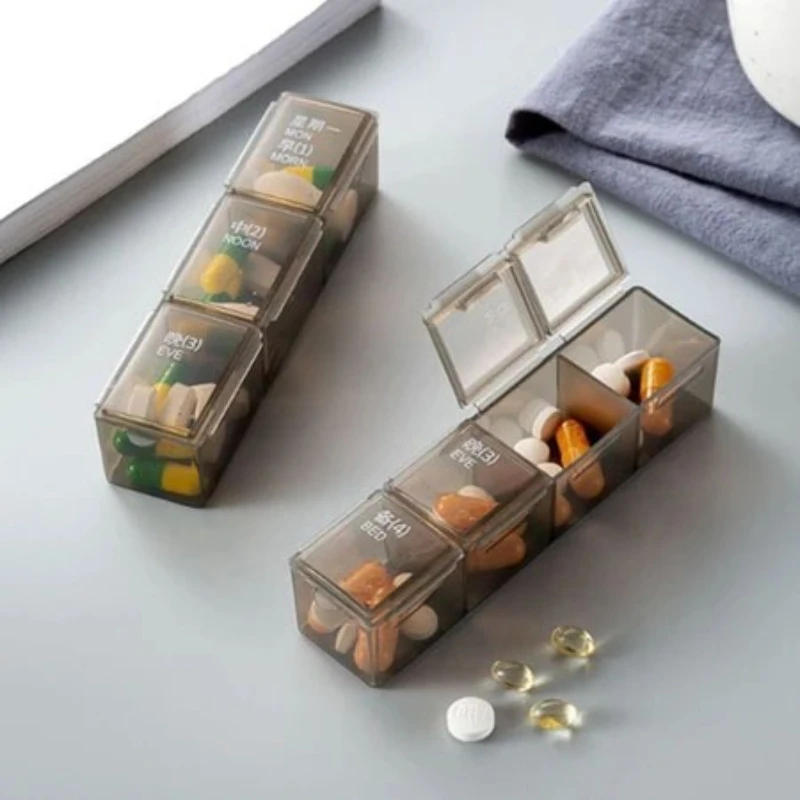 

Отделение для таблеток, контейнер для таблеток, коробка для таблеток, классификация, прозрачная упаковка, 1 недели, портативный, для дома, путешествий, 28 сеток, еда