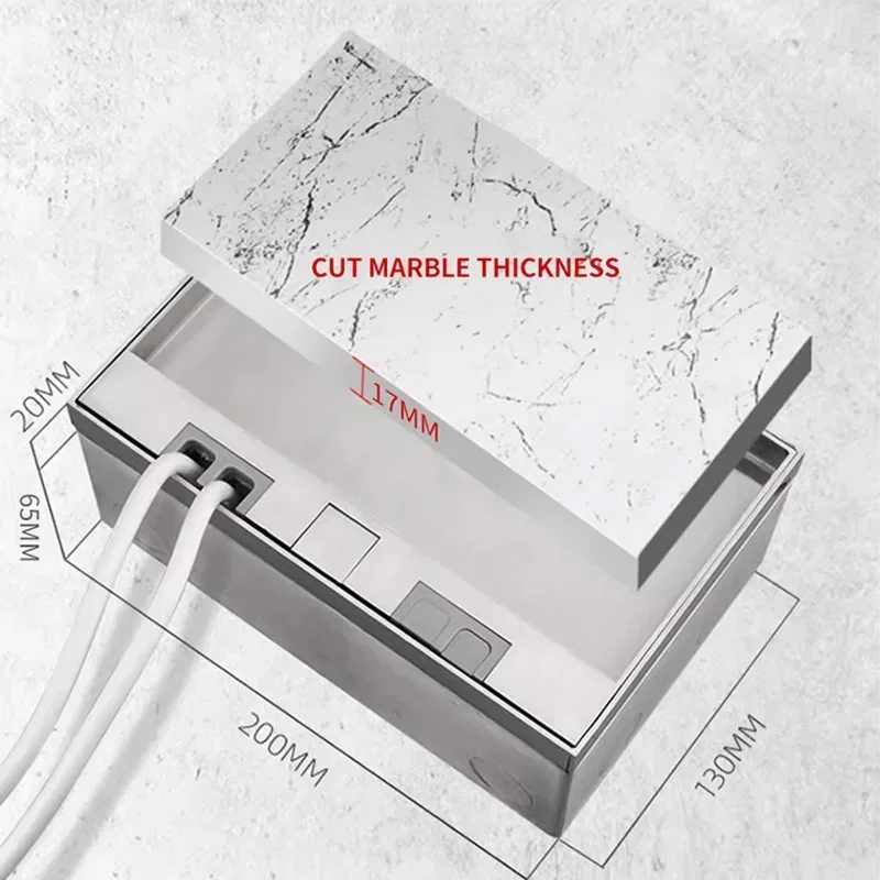 Imagem -06 - Soquete de Mármore Embutido à Prova Dágua Usb Escondido Puro Plano e Thinserts Soquete Invisível Eua Reino Unido ue Aço Inoxidável