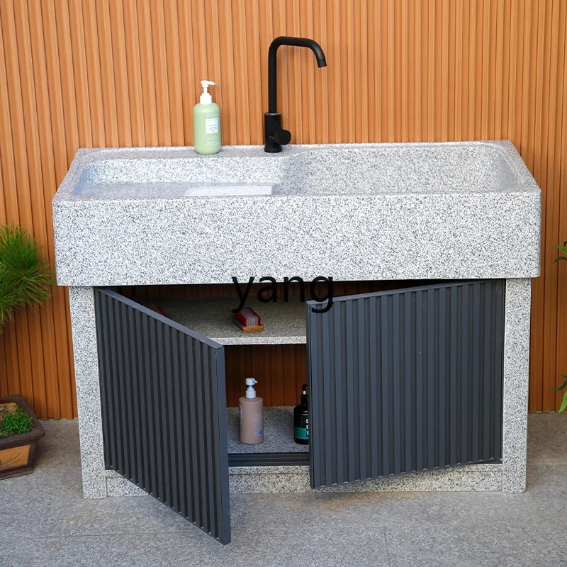 

LH integrated basin with washboard marble sink sink
