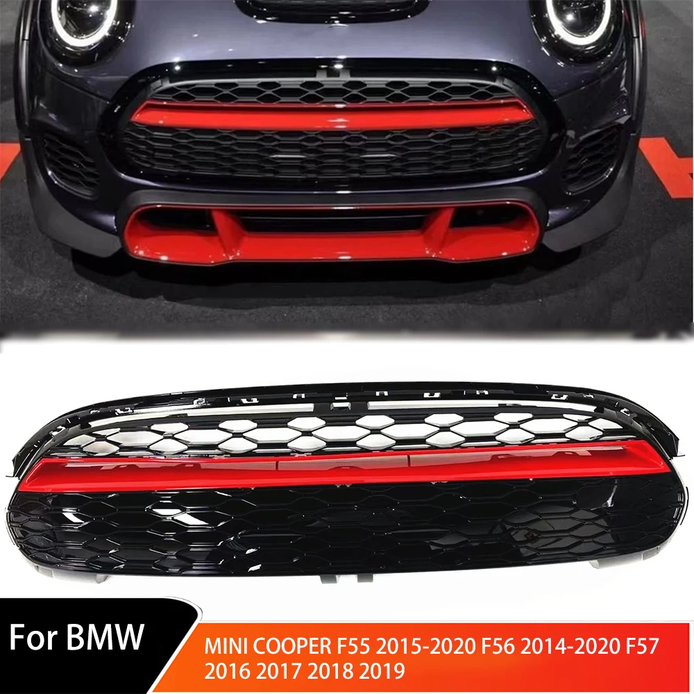 Front Grille Racing Upper Bumper Hood Mesh Grid for BMW MINI COOPER F55 2015-2020 F56 2014-2020 F57 2016 2017 2018 2019