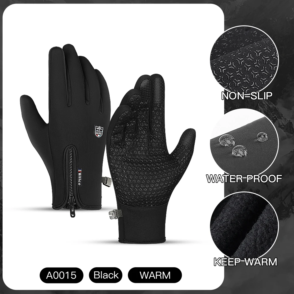 

Winter Sport Cycling Gloves Touchscreen Warm Windproof Waterproof Skiing Climb Non-slip Gloves Bicycle Motorbike Glove Women Men