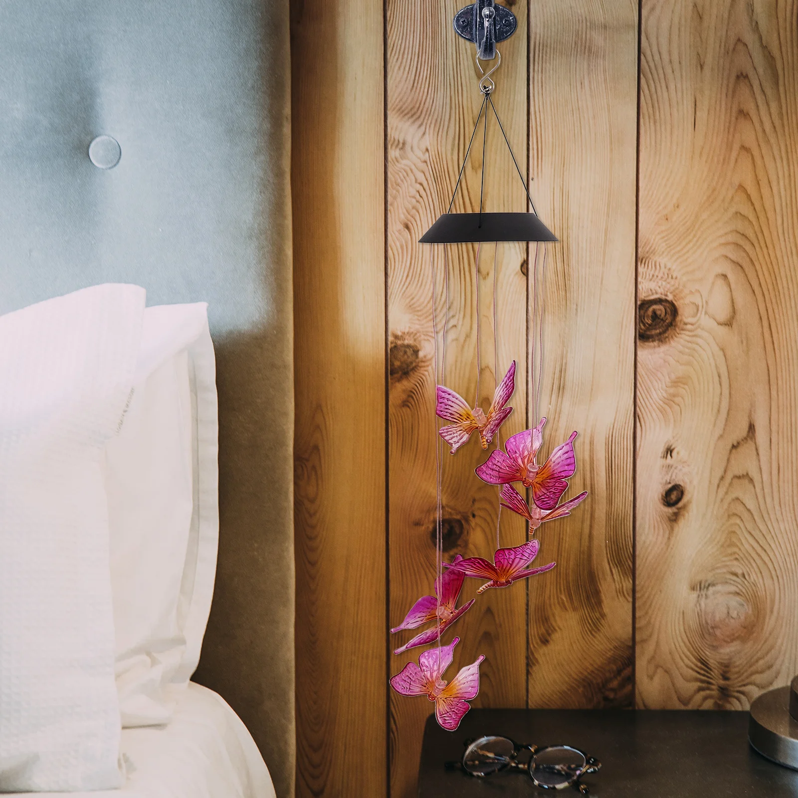 

Solar Wind Chime Light LED Hanging Colorful Lamp Rechargeable No Fade No Shape Change Garden Patio Outdoor Decorative