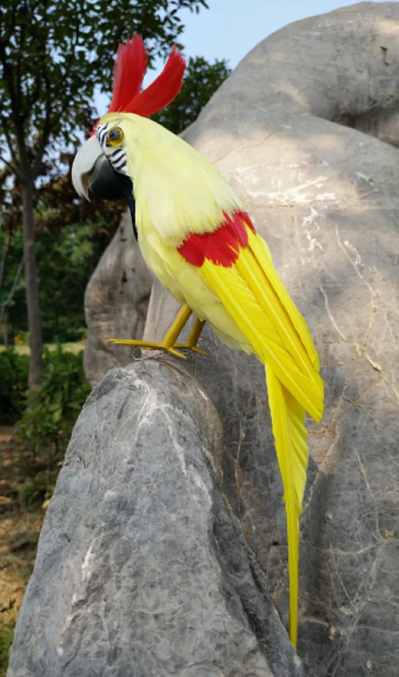 new simulation yellow parrot model foam&feather parrot doll about 30cm