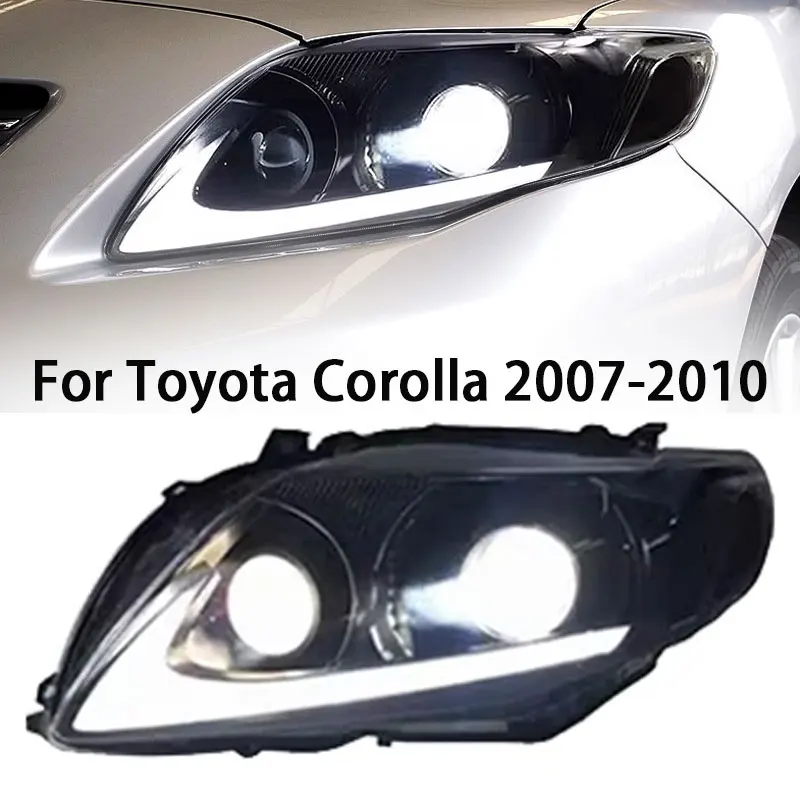 

Автомобильная фара для Toyota Corolla светодиодный, фара 2007-2010, фары Corolla DRL, сигнал поворота, фара дальнего света, объектив проектора Angel Eye