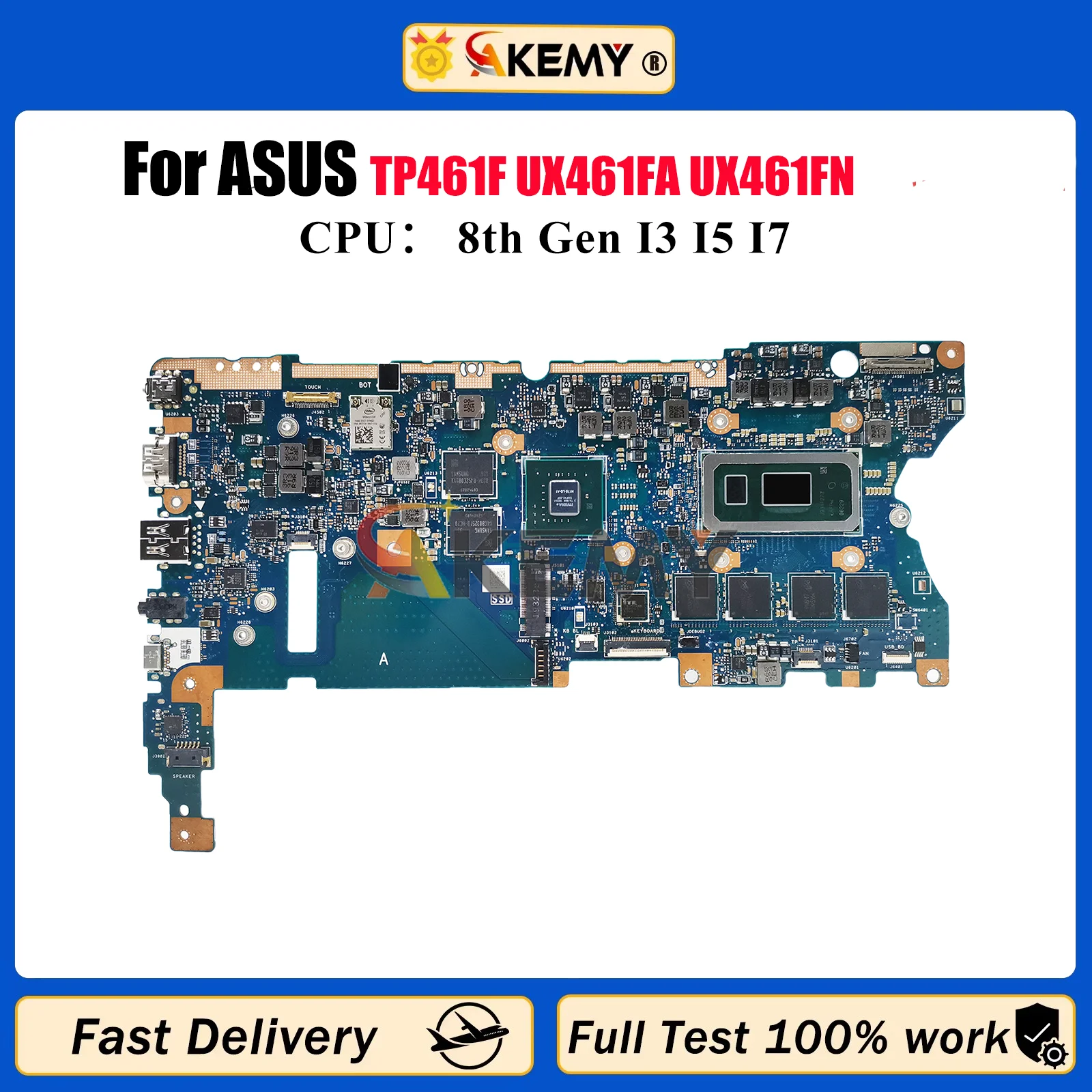 

UX461FN Материнская плата для ноутбука ASUS ZenBook UX461 TP461UN TP461UA UX46UN Материнская плата для ноутбука с процессором I3 I5 I7 100% tests OK stk