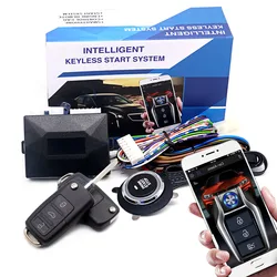 Universal Car ALARM AutoStart Keyless Entry System REMOTE Start Kit สําหรับรถ PUSH หนึ่งปุ่ม Start STOP System รถอุปกรณ์เสริม