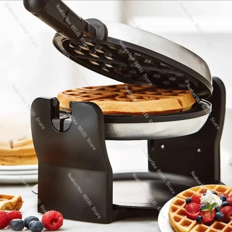 Flip Waffle Maker Muffin Maker, Rotary Home Waffle Maker Plug-in Breakfast Maker Electric Pie Pan