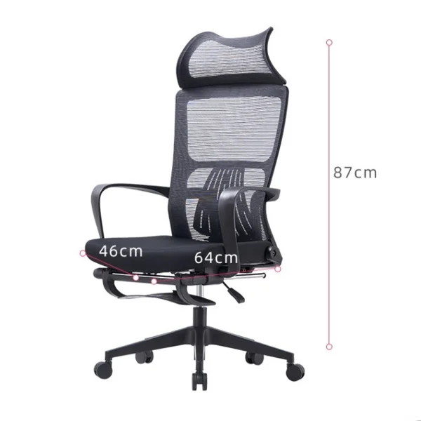 Factory wholesale  mesh cloth chair Home office comfortable long-time sitting reclinable  rest with footrests leisure boss chair