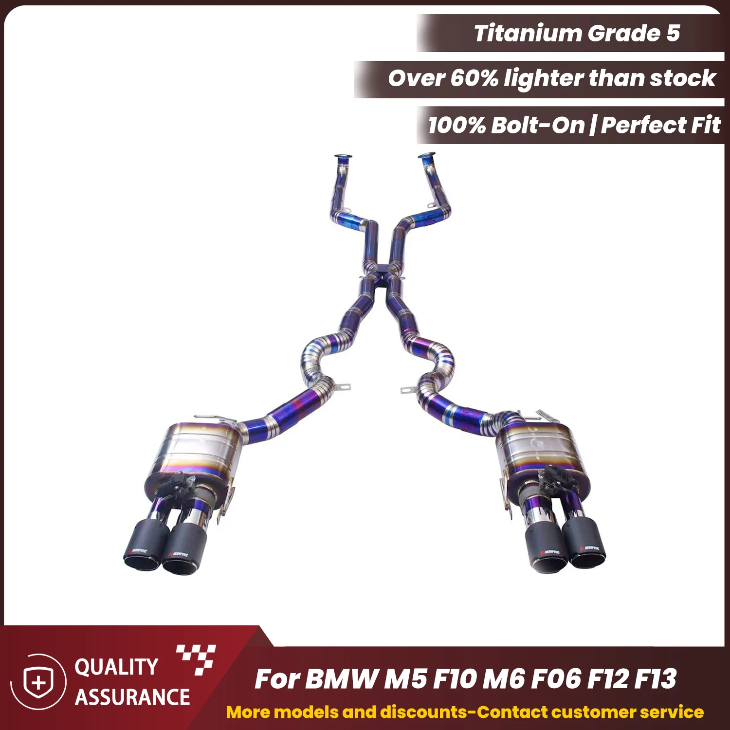 

Titanium Catback Exhaust ECCF for BMW M5 F10 M6 F06 F12 F13 Race Sound Plug & Play No Tuning Warranty Safe