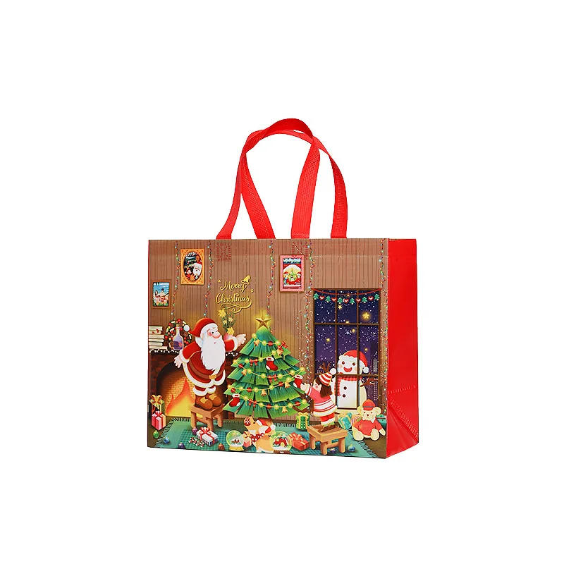 Bolsa de mano para regalo de dulces y aperitivos navideños, regalo para envolver, bolsa de compras navideña de Papá Noel, limitada de Navidad
