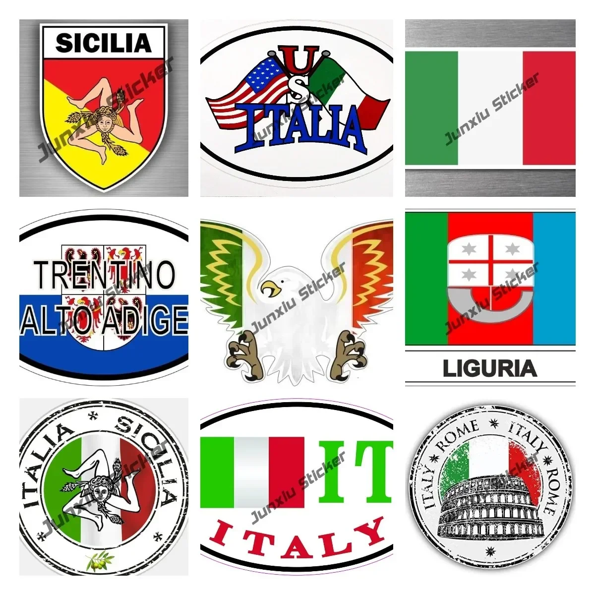 

Italian Italy Flag Car Decal Italy Flag Wings Italy City Shield Sticker Creative Motorcycle Car Stickers Accessories Decoration