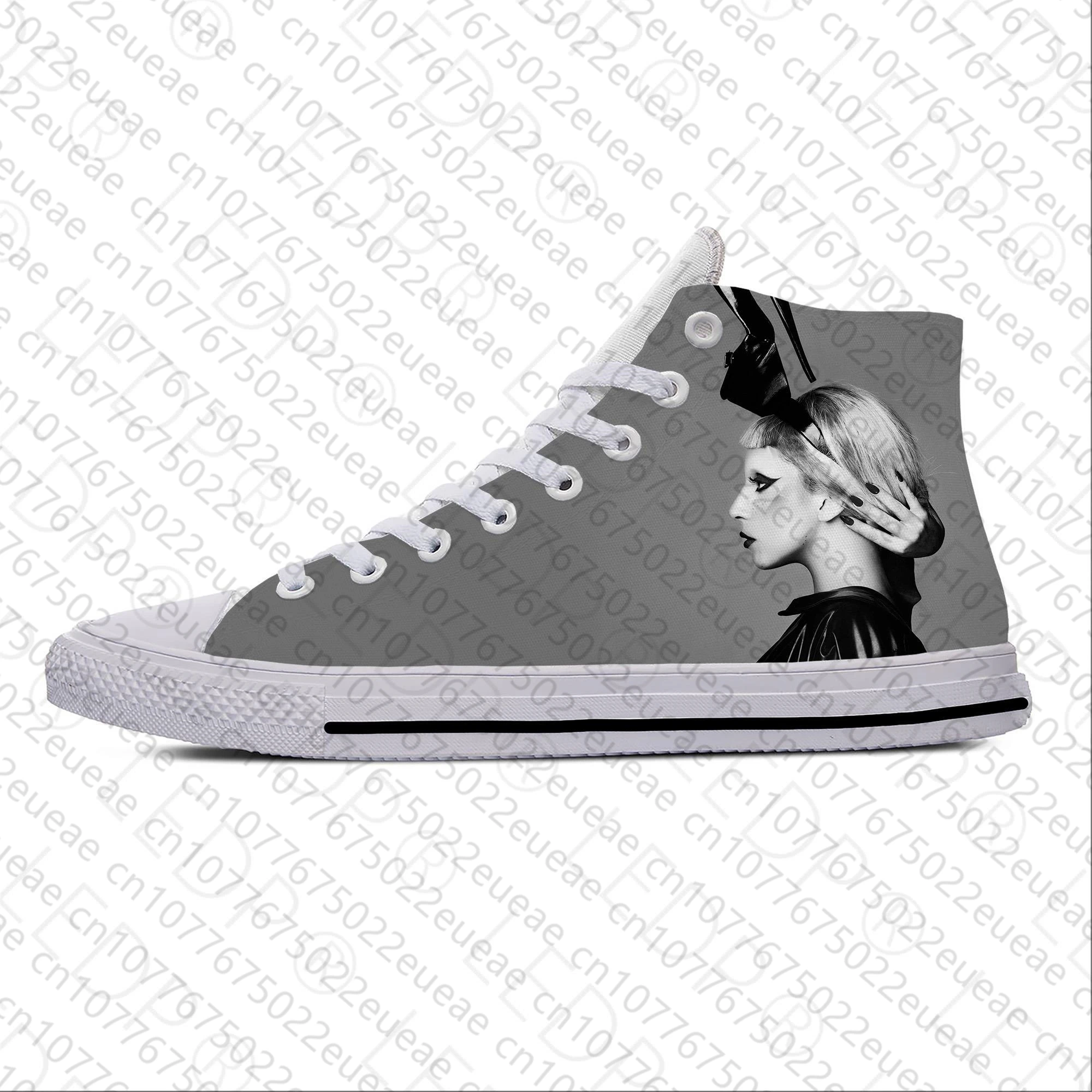 Music Pop Singer Lady Gaga Cute Fashion Popular Casual Cloth Shoes High Top Lightweight Breathable 3D Print Men Women Sneakers