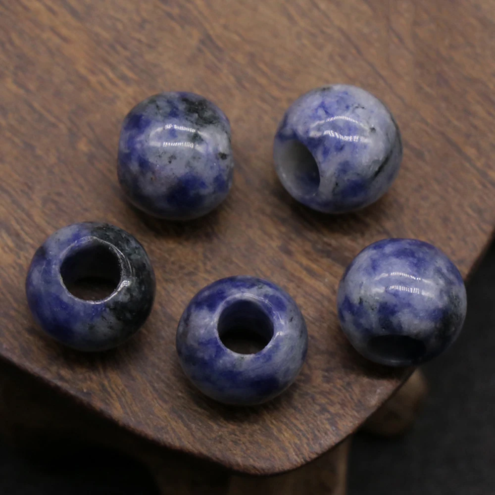 5pcs Natural Yellow Jade Bead Big Hole Abacus Shape Natural Rose Quartzs Loose Bead for Making Jewerly DIY Earrings Bracelet