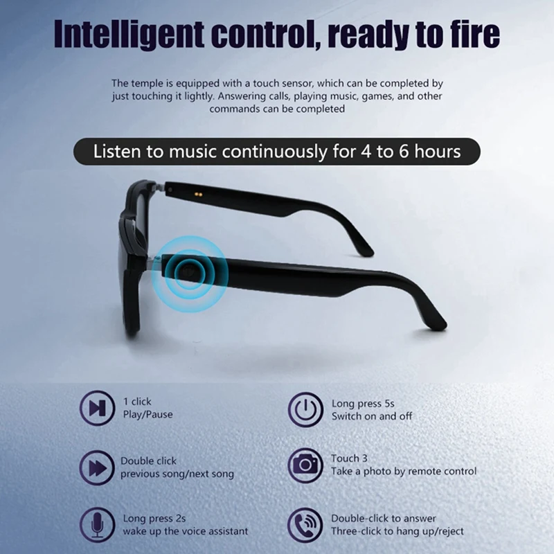 Magnetic Smart Glasses With Blue Light Filtering & Polarized Lenses Voice Assistant, UV400 Protection