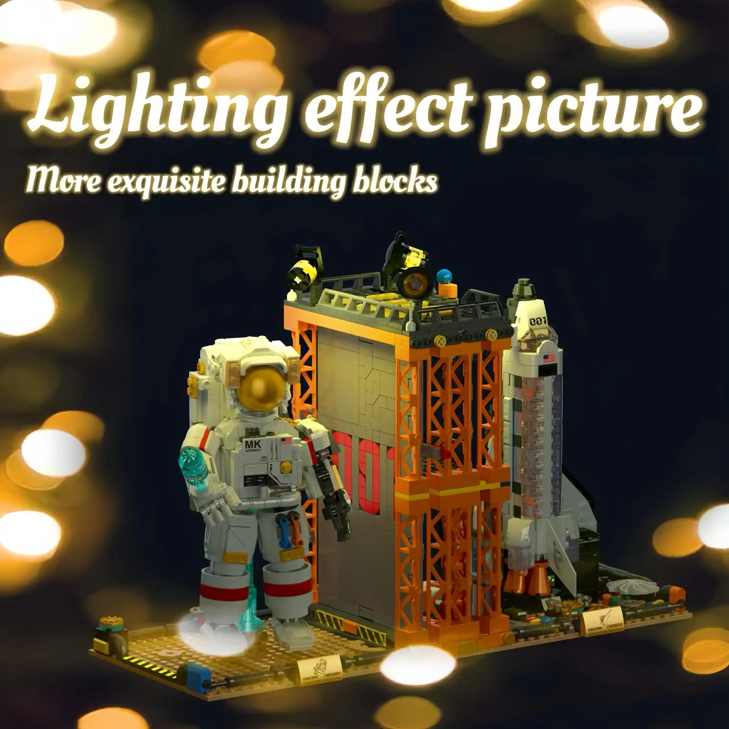 1623PCS Astronauta Astronauta Dirigibile Modello MOC Centro di Lancio Razzo Building Blocks Kit Scaffale Ornamenti Giocattoli per I Regali Dei Bambini