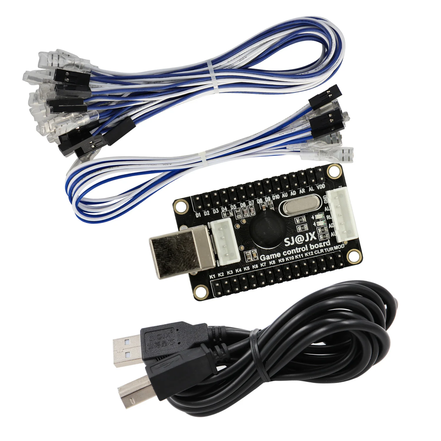 

SJ@JX Arcade Game USB Encoder Code Board LED Light Zero Delay Gamepad Controller Button Cable Joystick for PC MAME Raspberry Pi