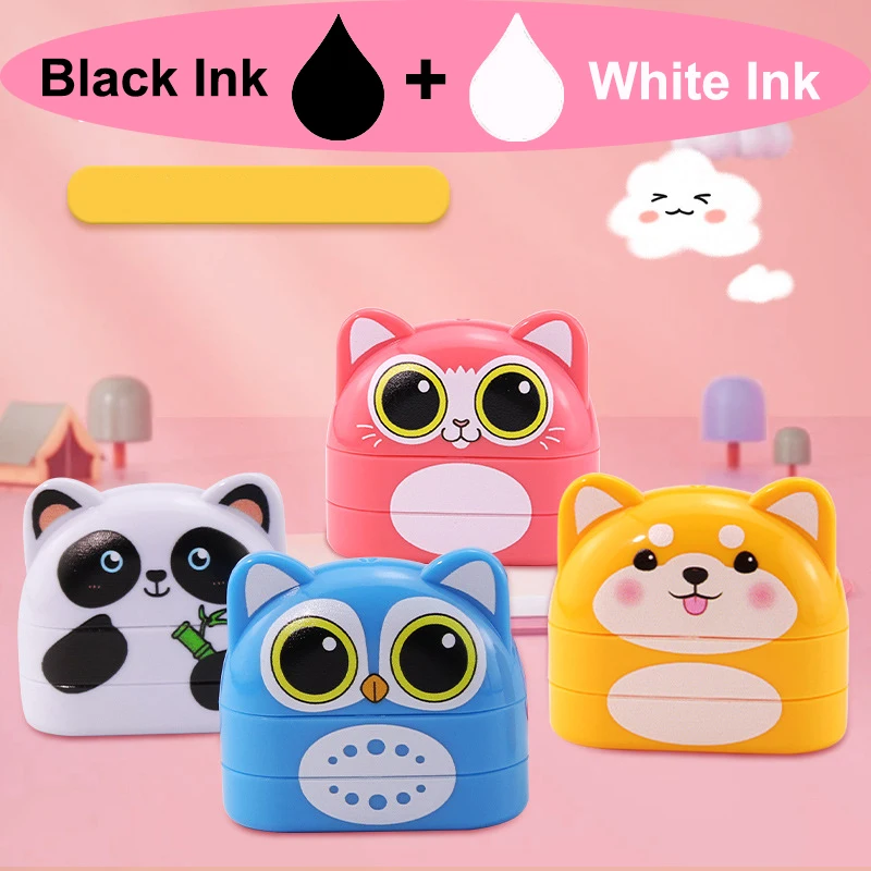 

Children Name Seal Custom Double -layer black and white ink Student's Stamp Kindergarten Clothes Waterproof Name Sticker Stamp