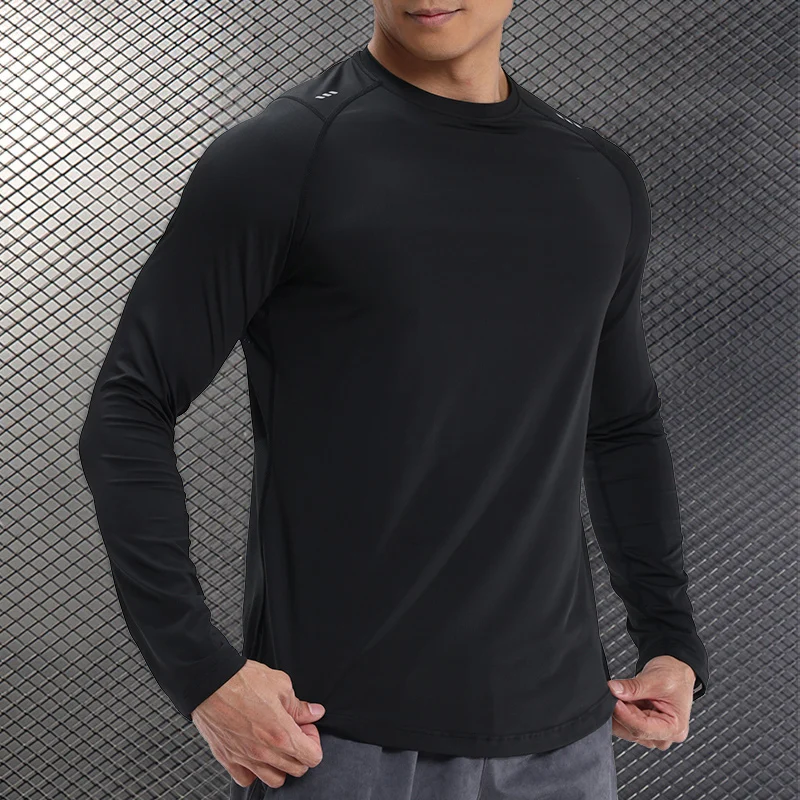 Men Compression Running T-shirt Fitness Tight Long Sleeve Sport Shirts Training Jogging Tops Gym Sportswear Dry Fit Undershirt