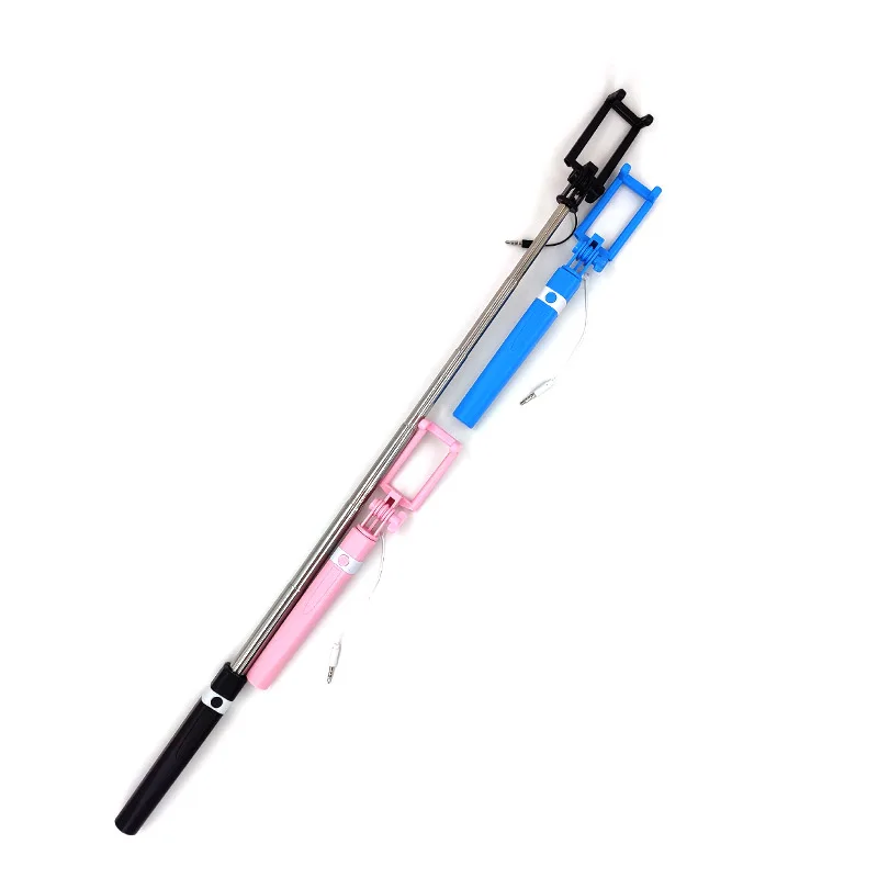 New Mini Wire Controlled Selfie Stick Pink/Blue/Black Suitable for Android 3.5mm Plug Selfie Stick Shrinkage 18cm Stretch 72cm