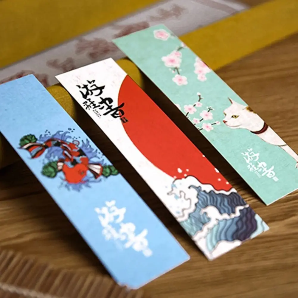 30 Sheets/pack Creative Paper Bookmark Vintage Reading Annotation Cards Japanese Style Book Marks School Student Gift