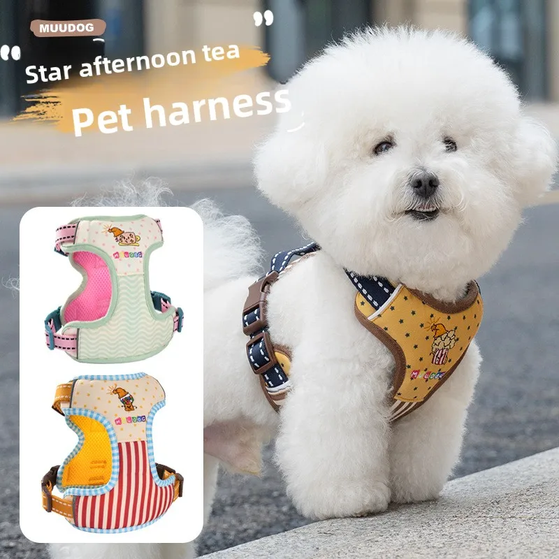 

No-Pull Dog Harness Vest, Adjustable Soft Padded Pet Vest for Small Dogs, Breathable Reflective Puppy Harness with Leash