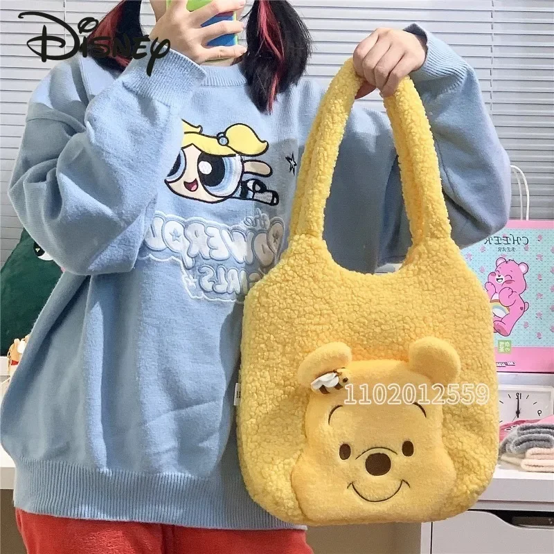 Disney Winnie The Pooh New Women's Handbag Cartoon Cute Women's Shoulder Bag 3D Plush Fashion Women's Bag Large Capacity