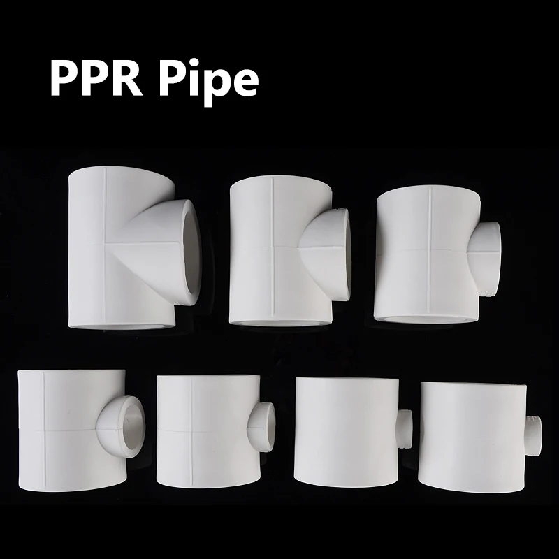 

Фитинг для труб PPR, переходный Т-образный 3-ходовой фитинг, белый переходный тройник, фитинги для труб подачи воды