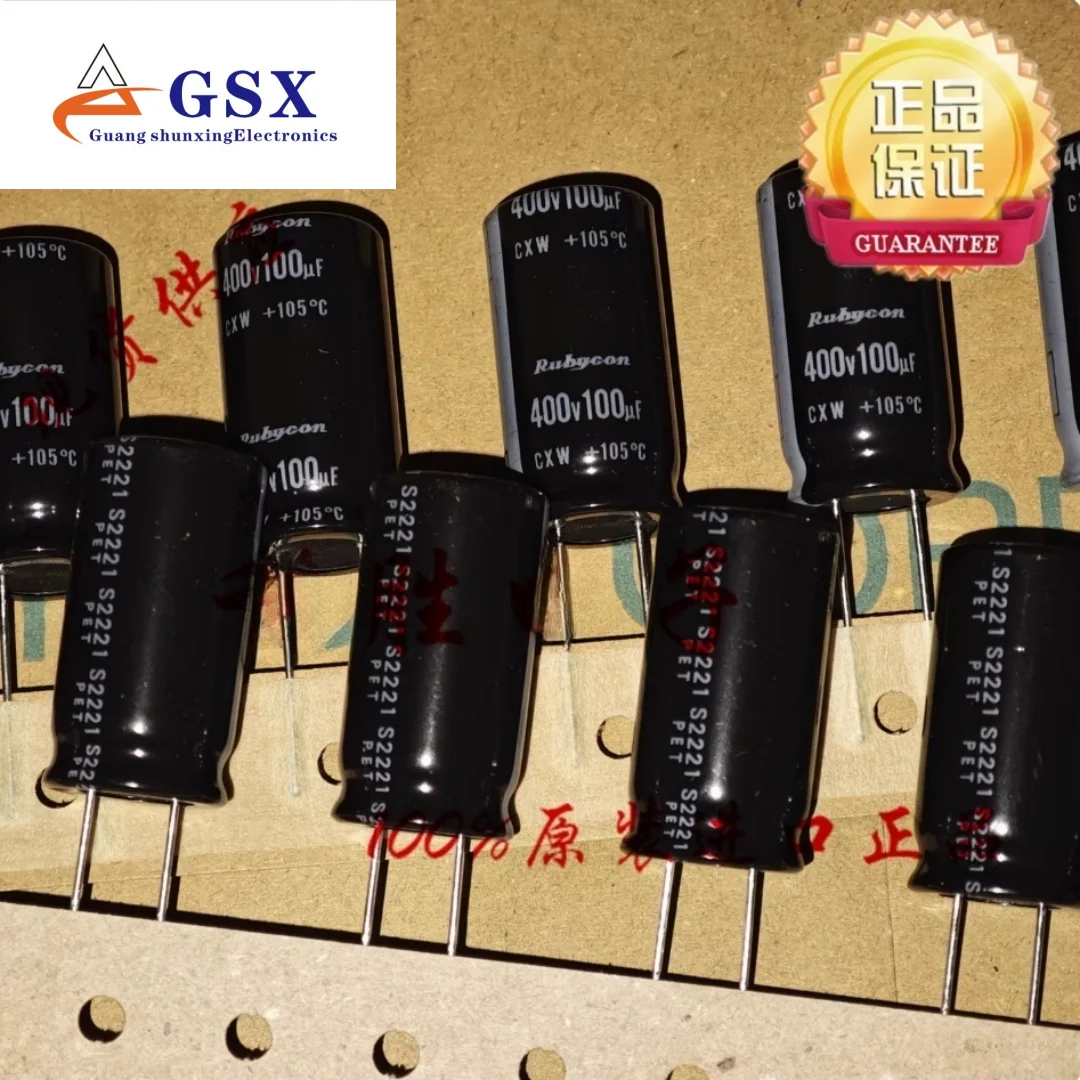 

100UF 400V Japanese Ruby Electrolytic Capacitor 400V100UF 16*30 CXW High Frequency Low Resistance