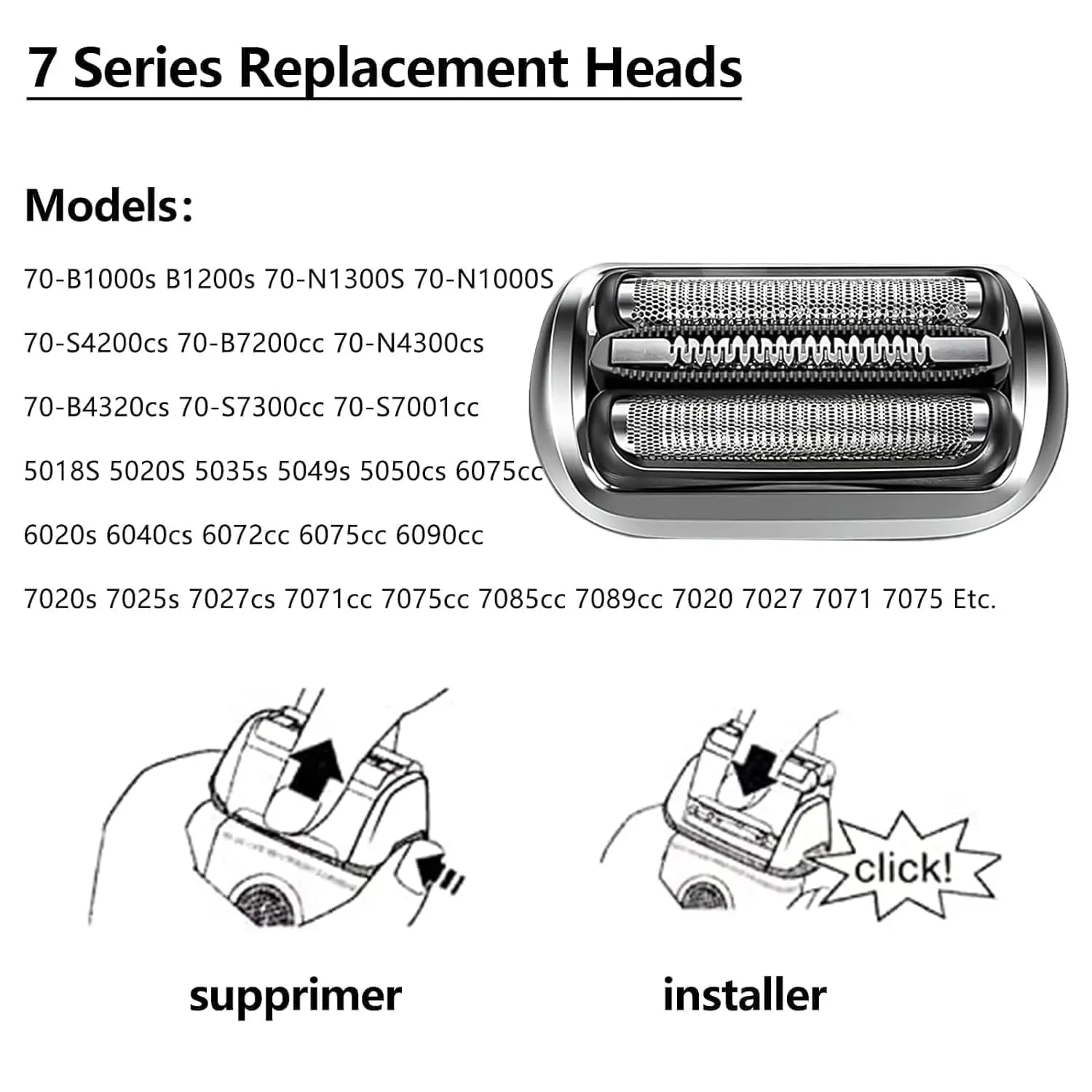 Brangdy 73S Rasierer-Ersatzkopf, kompatibel mit Braun Series 7 7020s 7025s 7027 cs 7071cc 7075cc 7085cc Elektrorasierer – Detail 4
