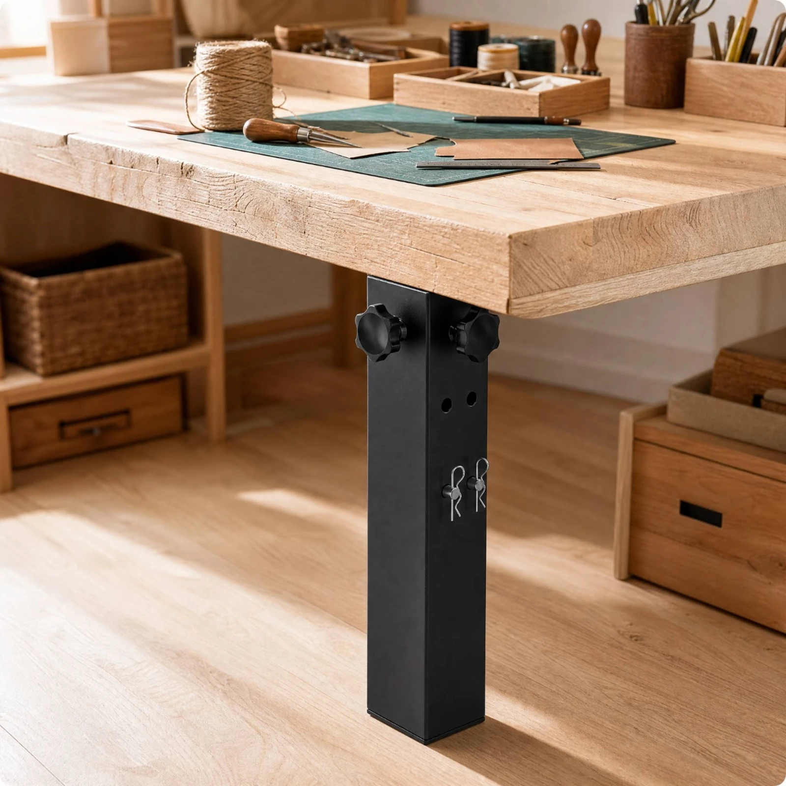 4 Pieces Folding Table Leg Height Extenders Sturdy Folding Table Leg Extenders Stable Easy to Install for Workspaces