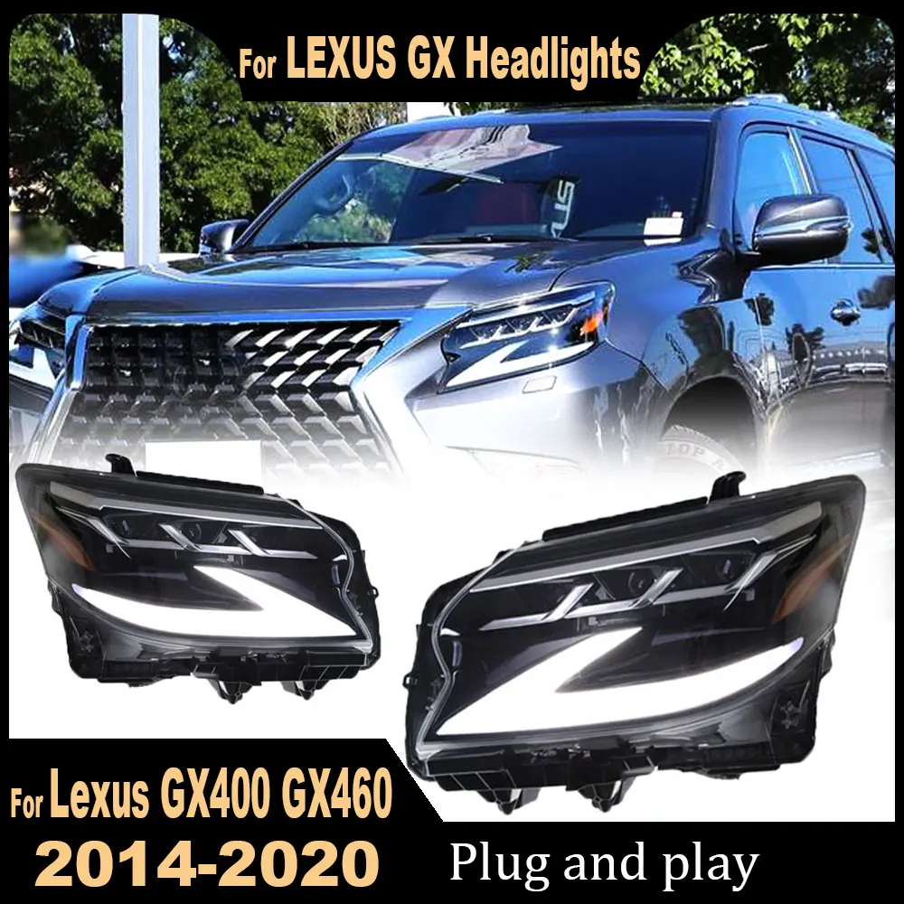 FULL LED Head Lamp for Lexus GX GX400 Headlight 2014-2020 Headlights GX460 DRL Turn Signal High Beam Angel Eye Projector Lens