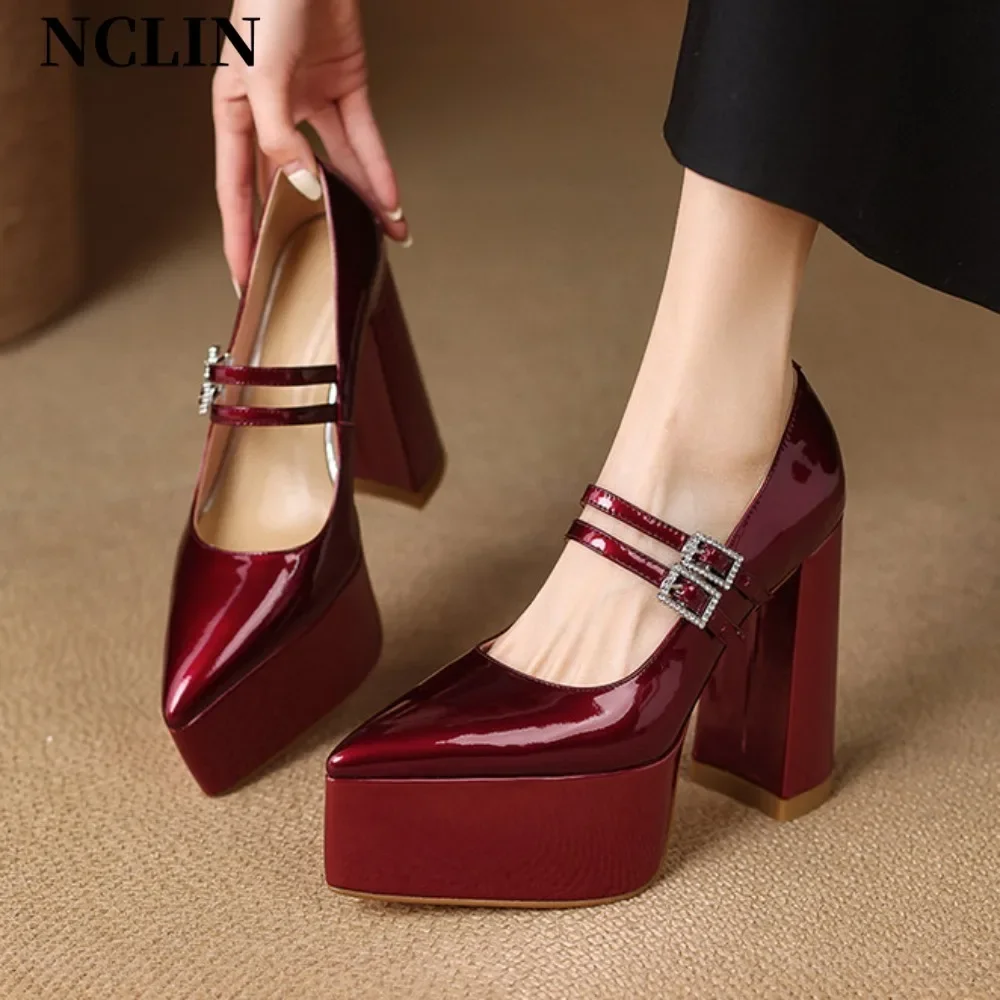 

Sexy Red Women High Heels Classic Ladies Pumps Spring Soft Leather Dress Heel Shoes for Women Banquet Wedding High Heels 13cm