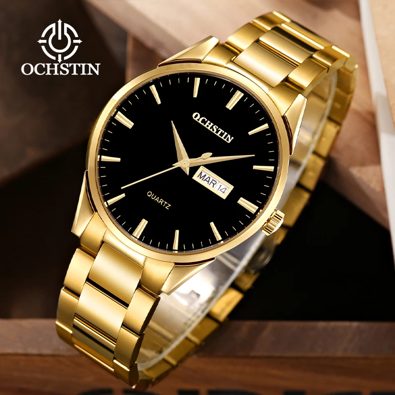 

OCHSTIN Top Brand Luxury Man Wristwatch Waterproof Japan Movement Date Week Men Watches Stainless Steel Quartz Men's Watch Male