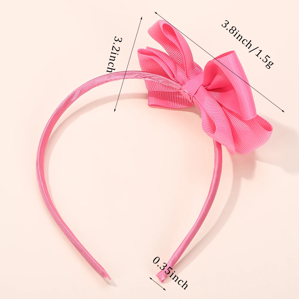 Diadema de flores grandes de 3,7 pulgadas para niña, cinta de grogrén para el pelo hecha a mano, accesorios para el cabello, regalos